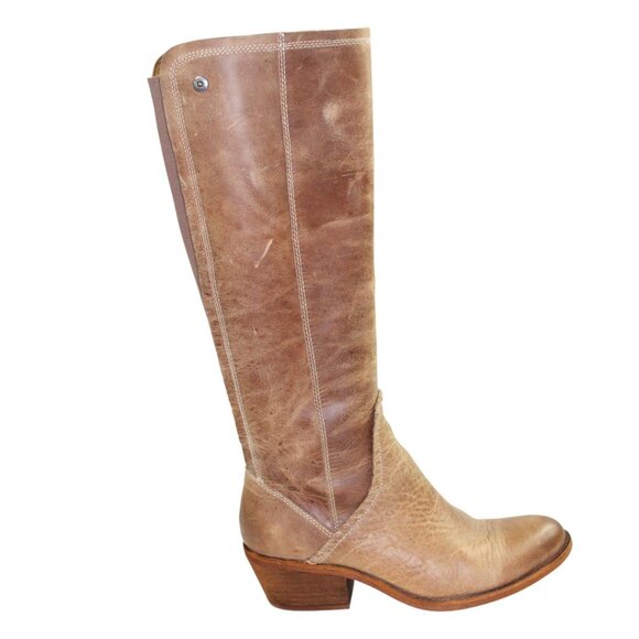 Sofft Anniston Light Taupe Vintage Distressed Leather Tall Side Zipper Boot SZ 9 - Picture 9 of 12